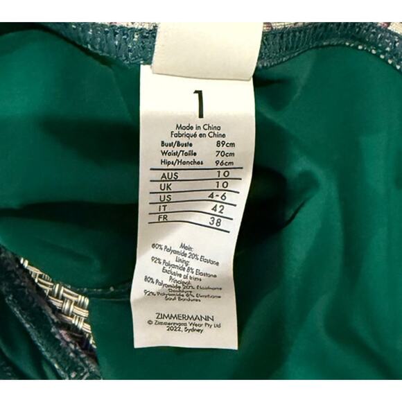 ZIMMERMANN NWT Anneke Paisley Bikini Bottoms Lavendar Teal 4-6 - Picture 4 of 6